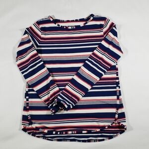 Coolibar Heyday Side Split Long Sleeve Shirt Sun Protection Stripes Size Small
